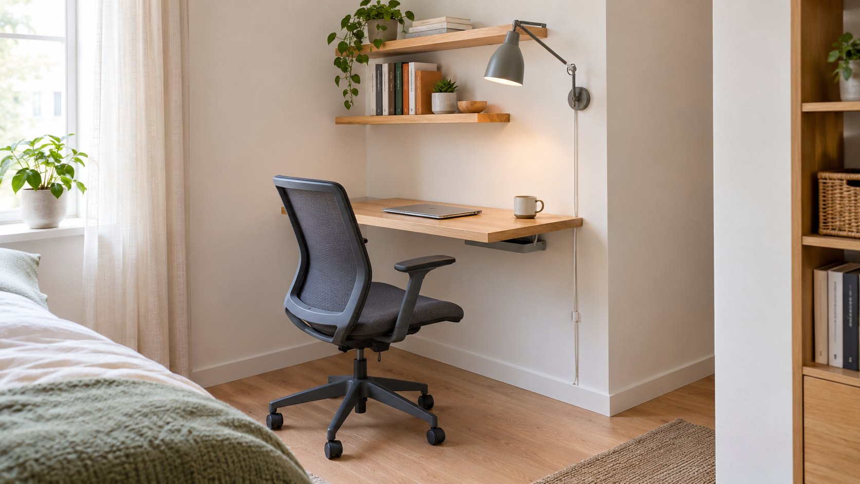 A 5-by-5-Foot Home Office Corner: Fit the Desk, Chair and Path First